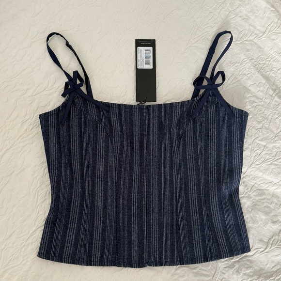 Blue Striped Corset Top - Picture 4 of 8